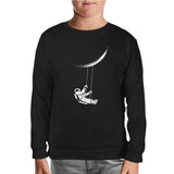 Astronaut Swing Black Kids Sweatshirt