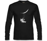 Astronot Salıncak Siyah Erkek Sweatshirt