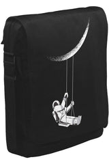 Astronot Salıncak Unisex Siyah Postacı Çanta