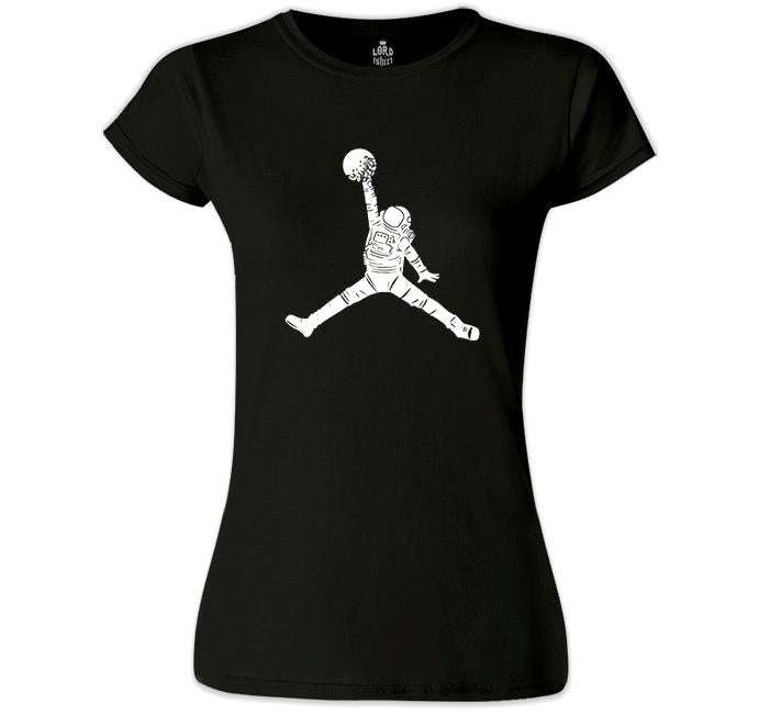 Astronaut Space Ball Black Women's Tshirt