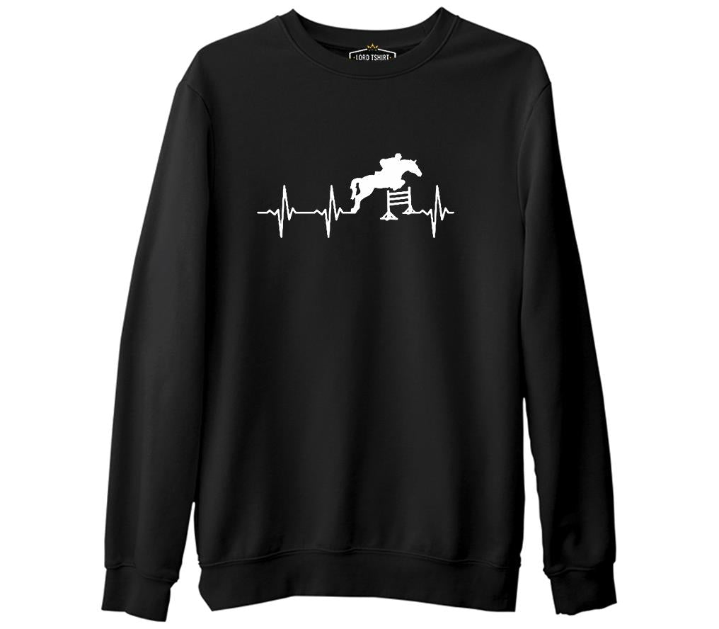 At 10 Siyah Erkek Kalın Sweatshirt