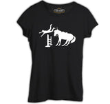 At 12 Siyah Kadın Tshirt