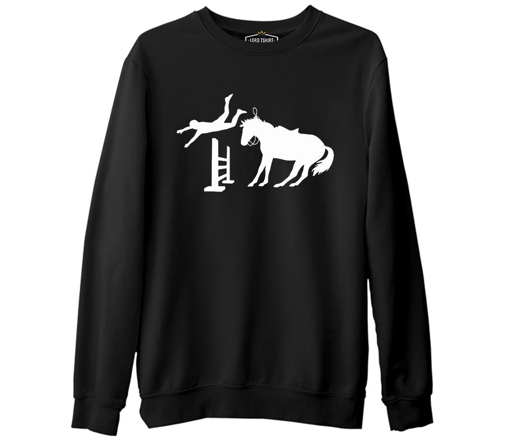 At 12 Siyah Erkek Kalın Sweatshirt
