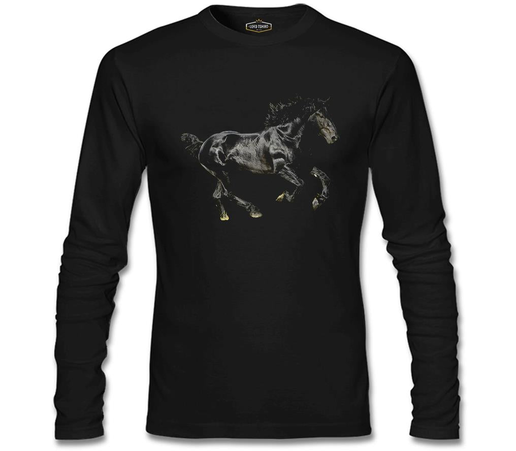 At 4 Siyah Erkek Sweatshirt