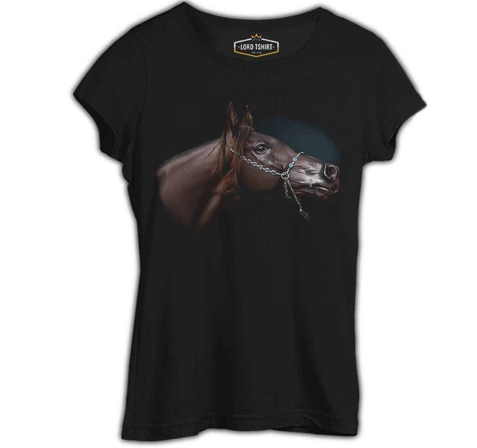 At 6 Siyah Kadın Tshirt