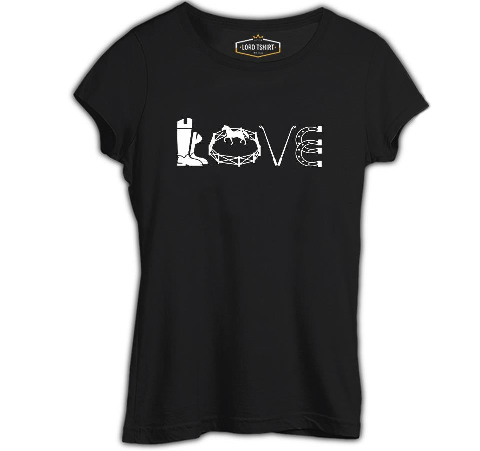 At 8 Siyah Kadın Tshirt