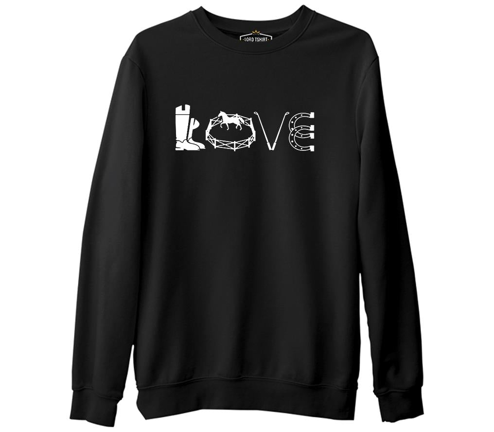 At 8 Siyah Erkek Kalın Sweatshirt