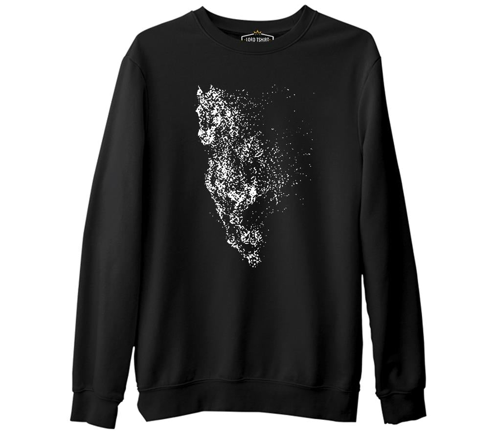 At 9 Siyah Erkek Kalın Sweatshirt