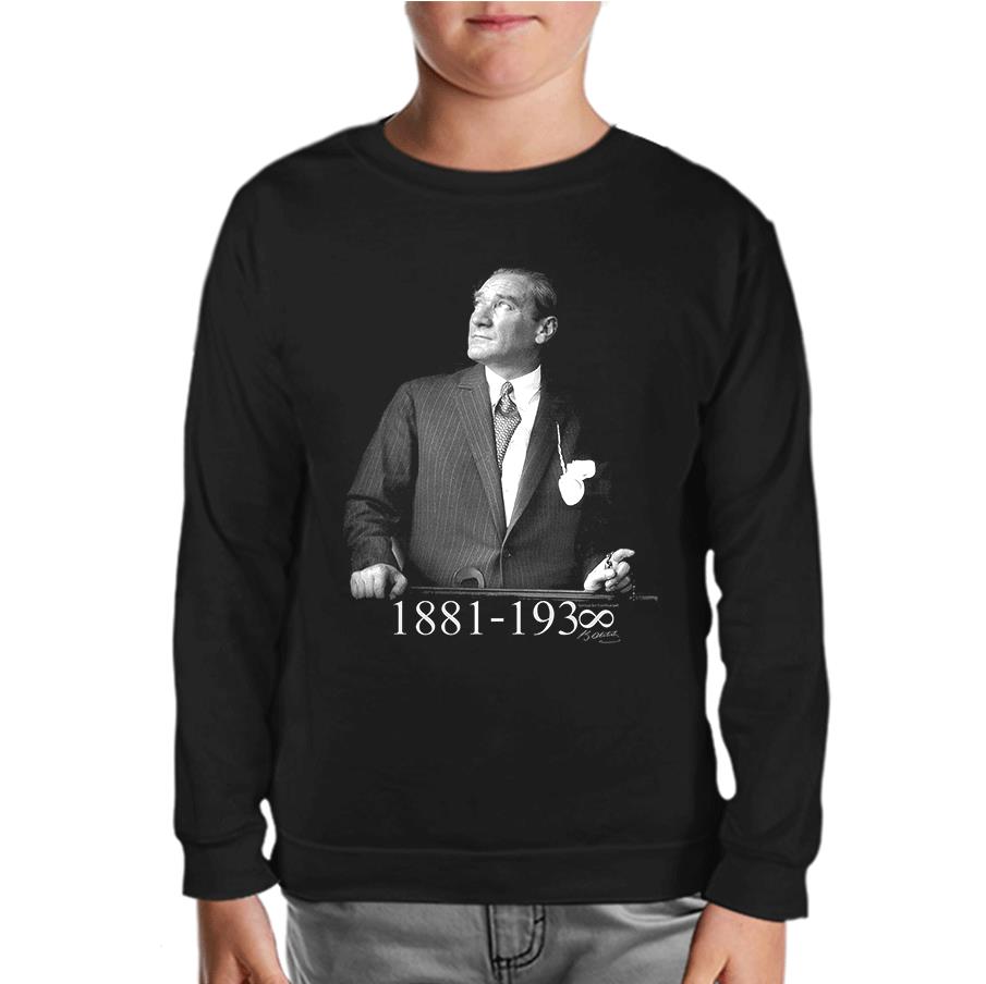 Atatürk - 1881-1938 Black Children's Sweatshirt