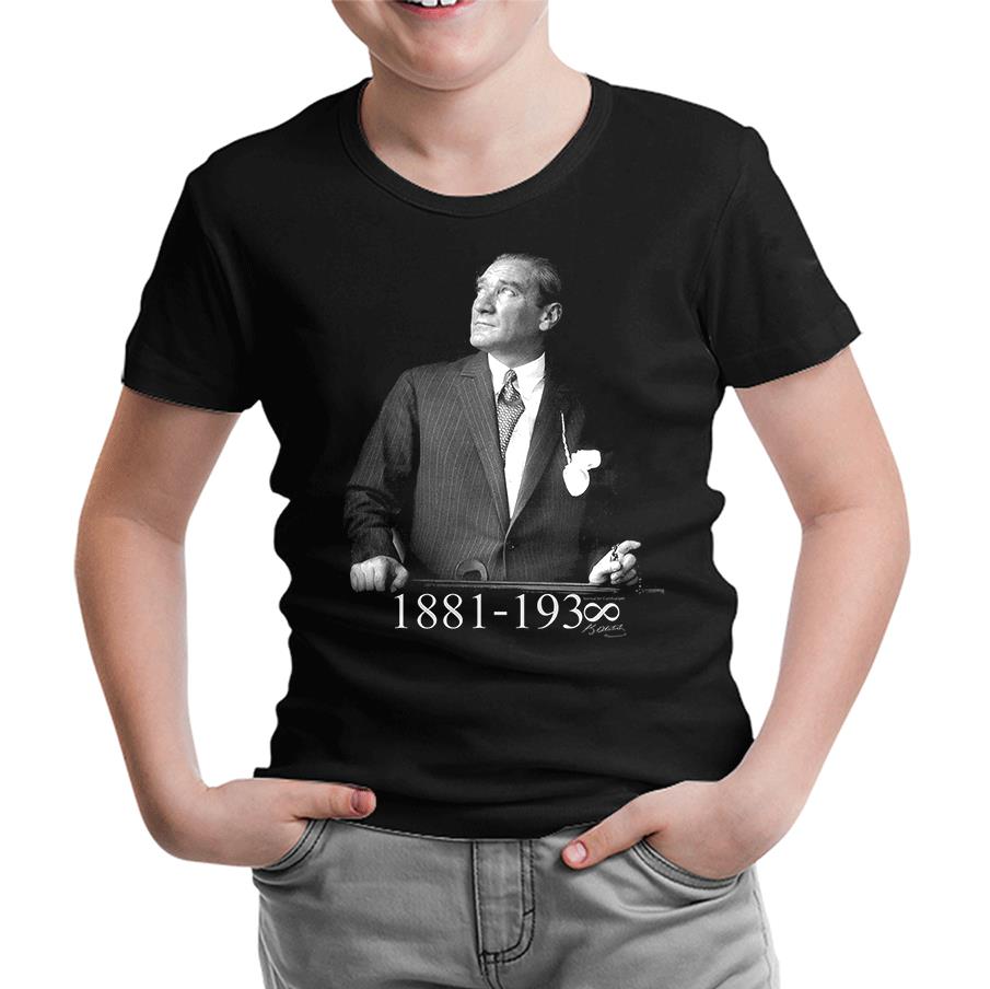 Atatürk - 1881-1938 Siyah Çocuk Tshirt