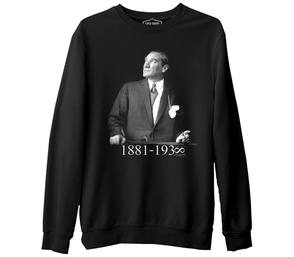 Atatürk - 1881-1938  Siyah Erkek Kalın Sweatshirt