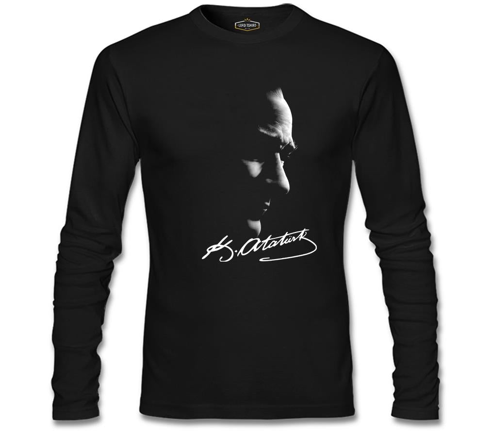 Atatürk - Atatürk İmza Siyah Erkek Sweatshirt