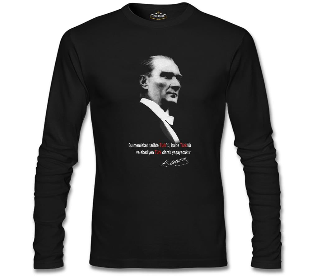 Atatürk - Ebediyen Türk Siyah Erkek Sweatshirt