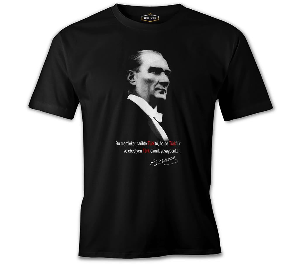 Atatürk - Ebediyen Türk Siyah Erkek Tshirt