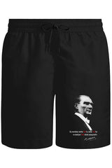 Atatürk - Ebediyen Türk Unisex Siyah Şort