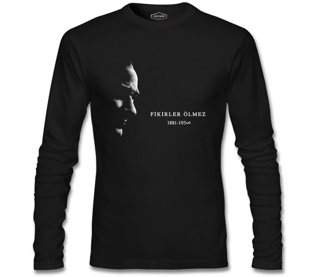 Atatürk - Fikirler Ölmez Siyah Erkek Sweatshirt