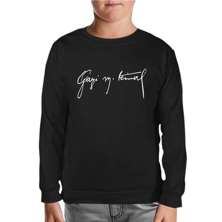 Atatürk - Gazi Mustafa Kemal Black Kids Sweatshirt