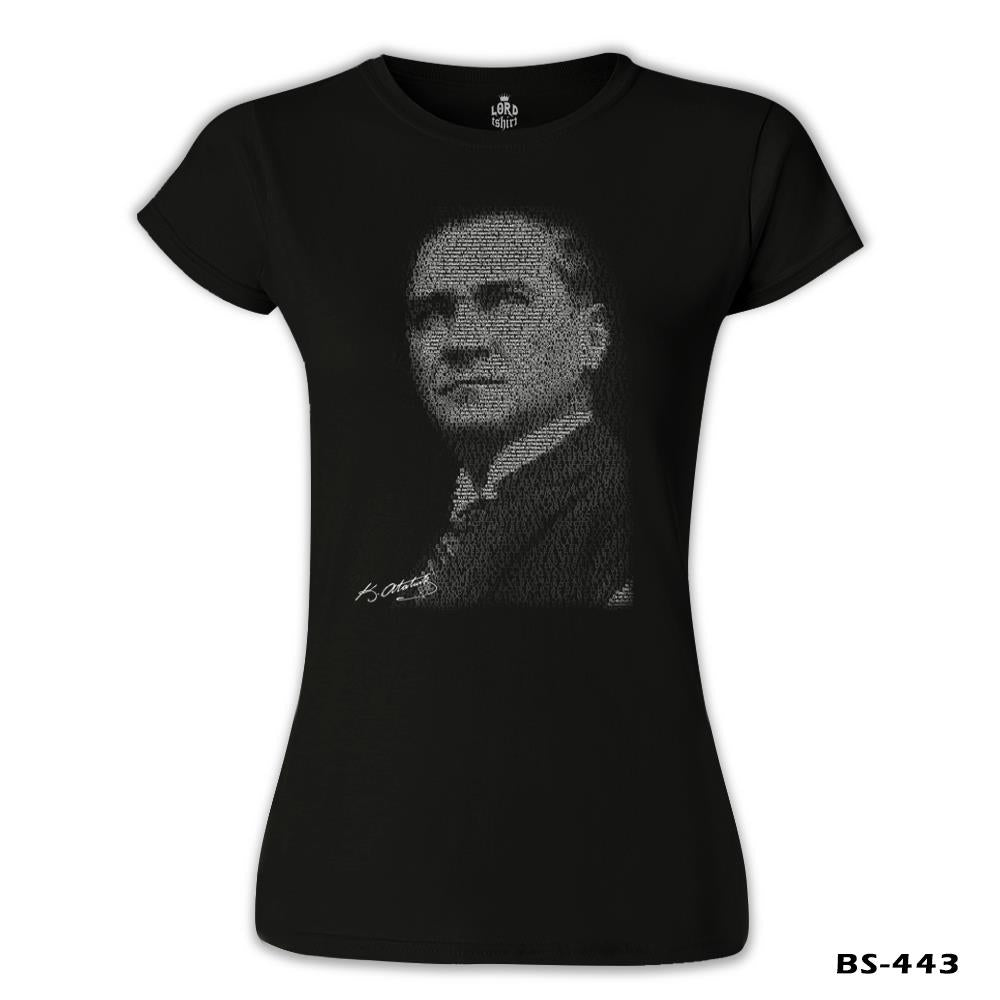Atatürk - Gençliğe Hitabe Siyah Kadın Tshirt