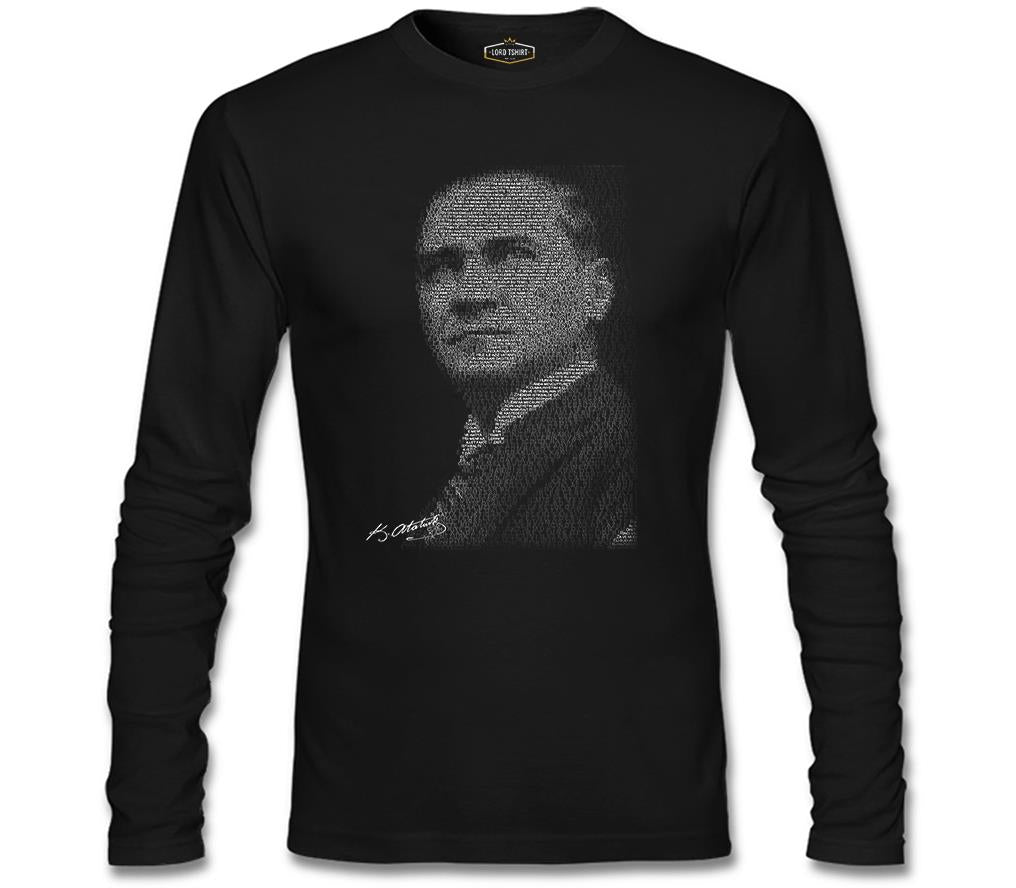 Atatürk - Gençliğe Hitabe Siyah Erkek Sweatshirt