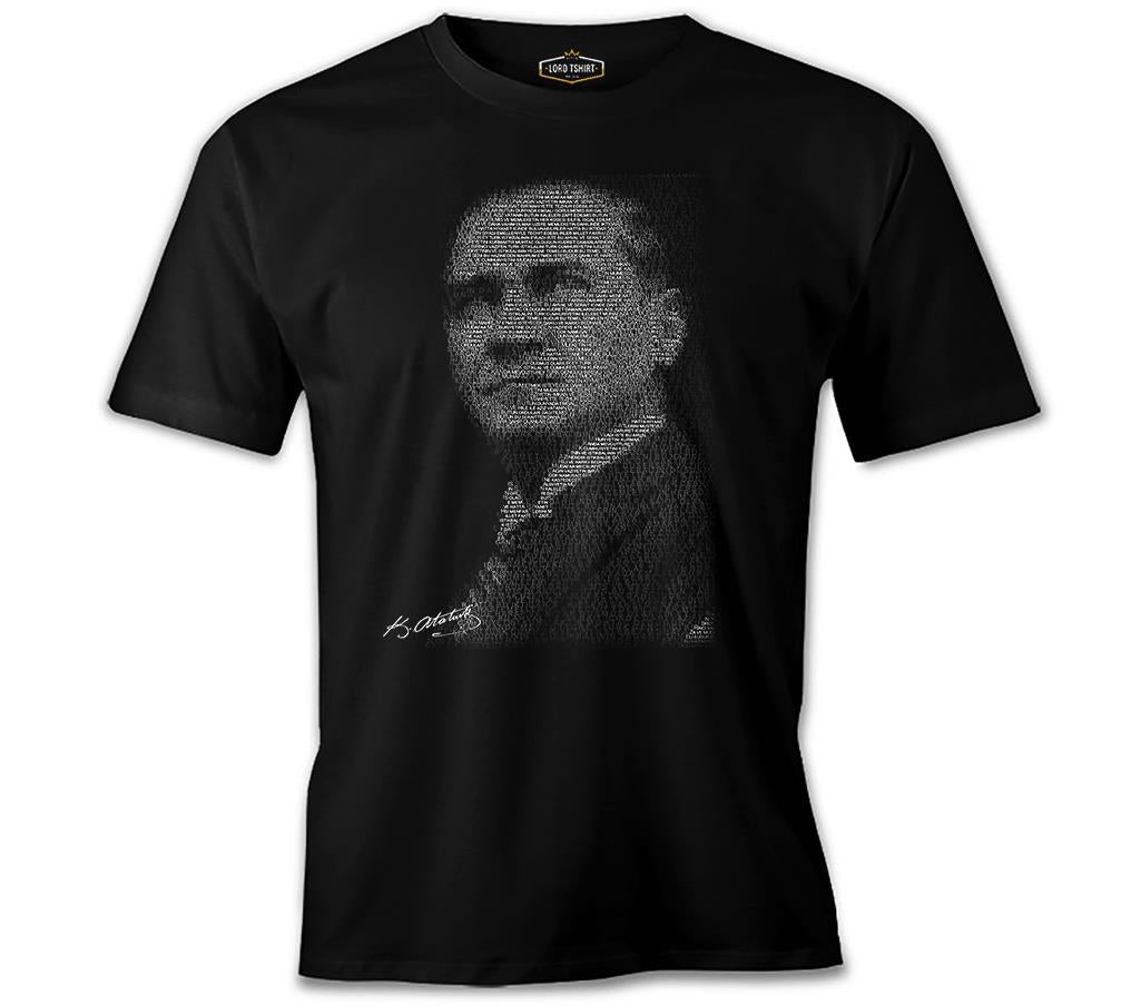 Atatürk - Gençliğe Hitabe Siyah Erkek Tshirt