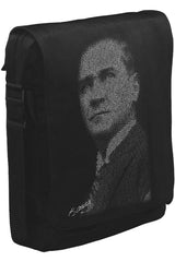 Atatürk - Gençliğe Hitabe Unisex Siyah Postacı Çanta