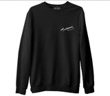 Atatürk İmza - Göğüs Logo Siyah Erkek Kalın Sweatshirt