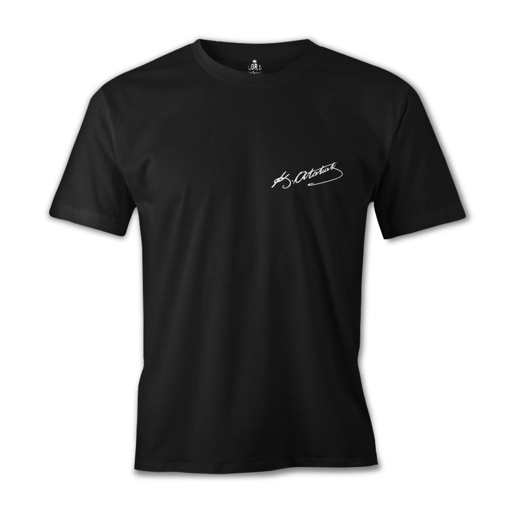 Ataturk Signature - Chest Logo Black Men's Tshirt