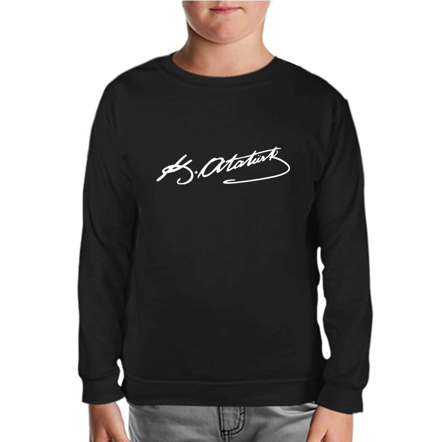Atatürk İmza Siyah Çocuk Sweatshirt