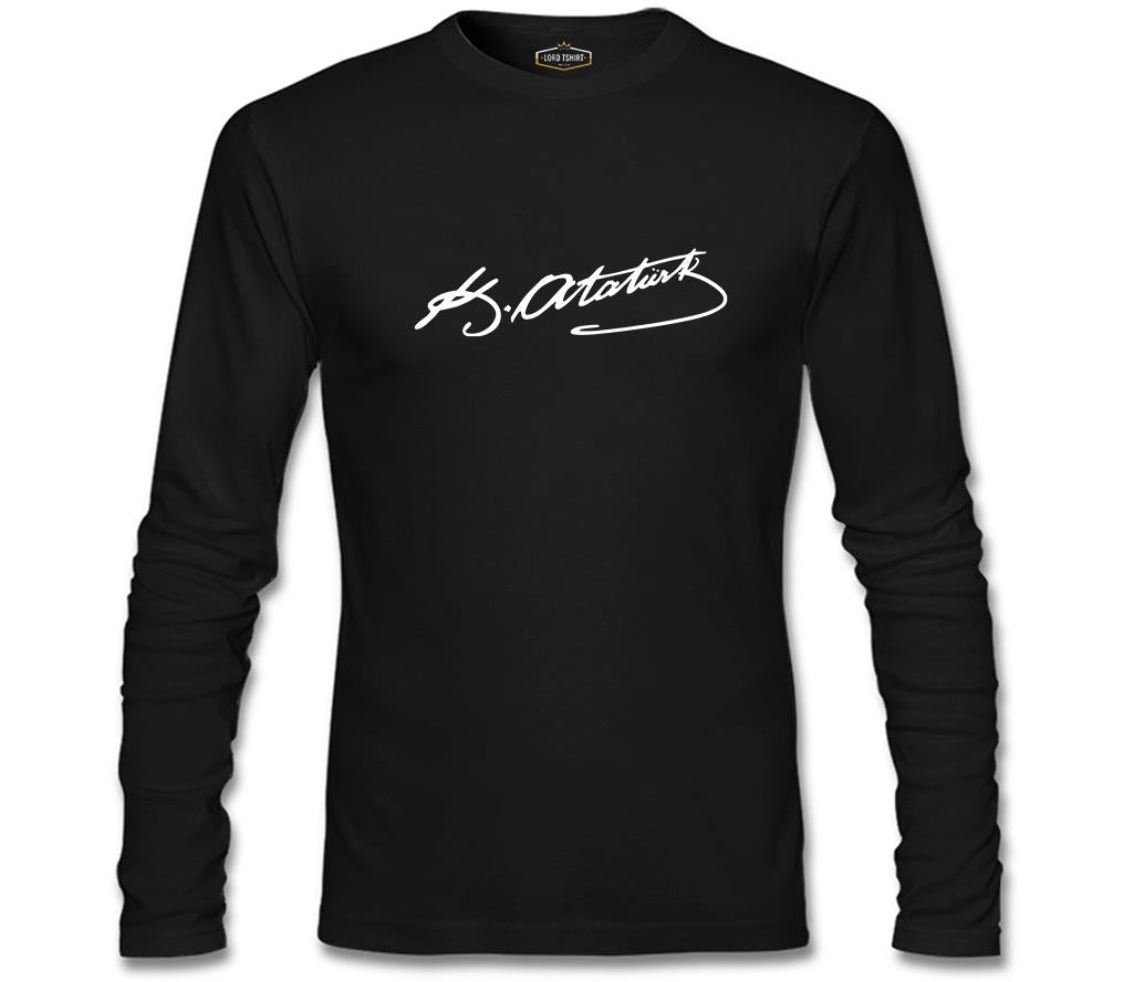 Atatürk İmza Siyah Erkek Sweatshirt