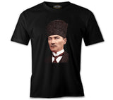 Atatürk Kalpaklı Portre Siyah Erkek Tshirt