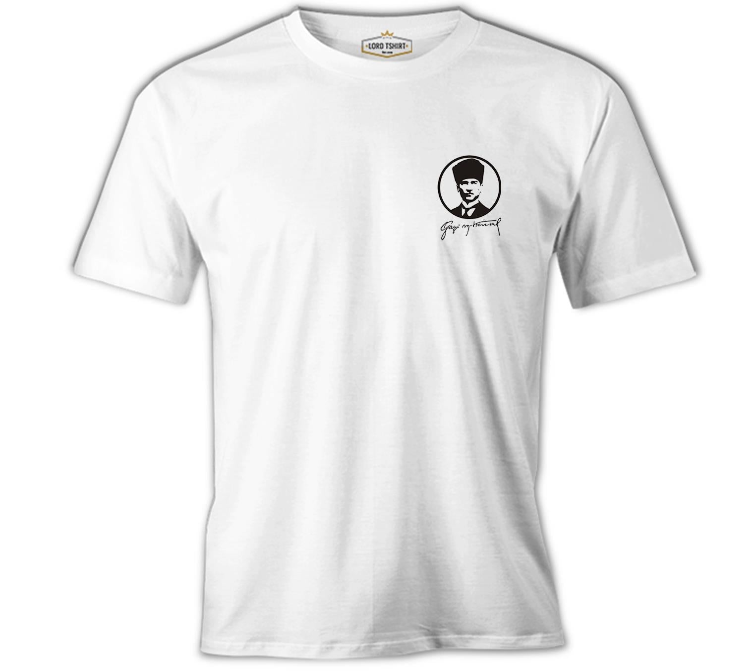 Ataturk - Logo Chest White Men's Tshirt 