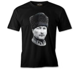 Atatürk - Portre Apolet Siyah Erkek Tshirt