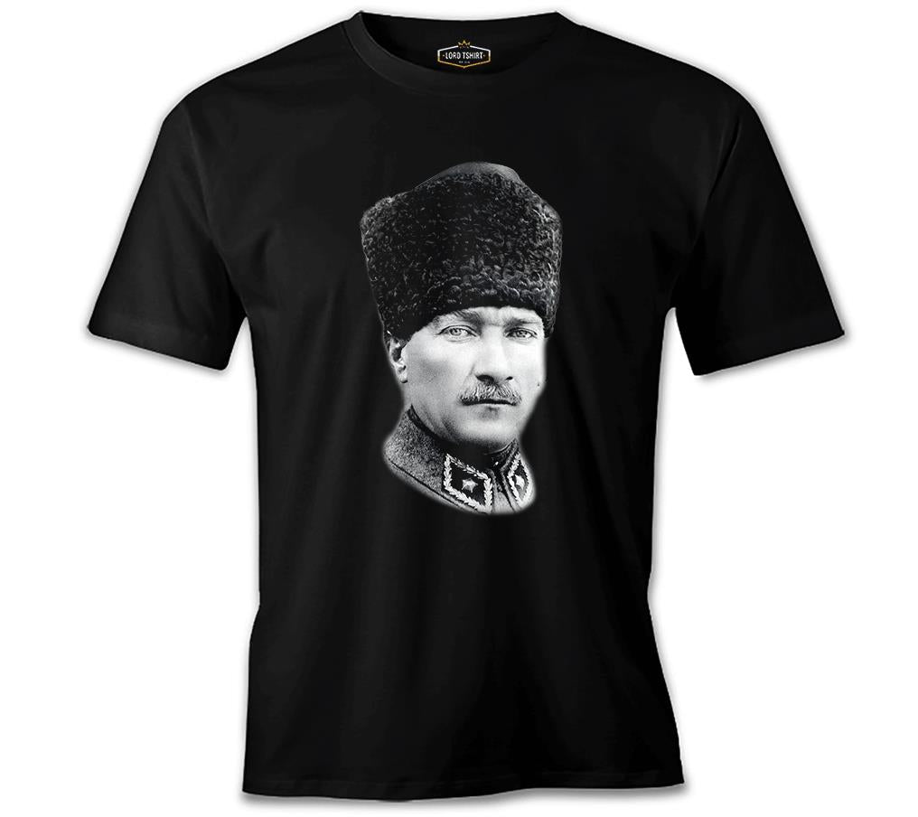 Atatürk - Portre Apolet Siyah Erkek Tshirt