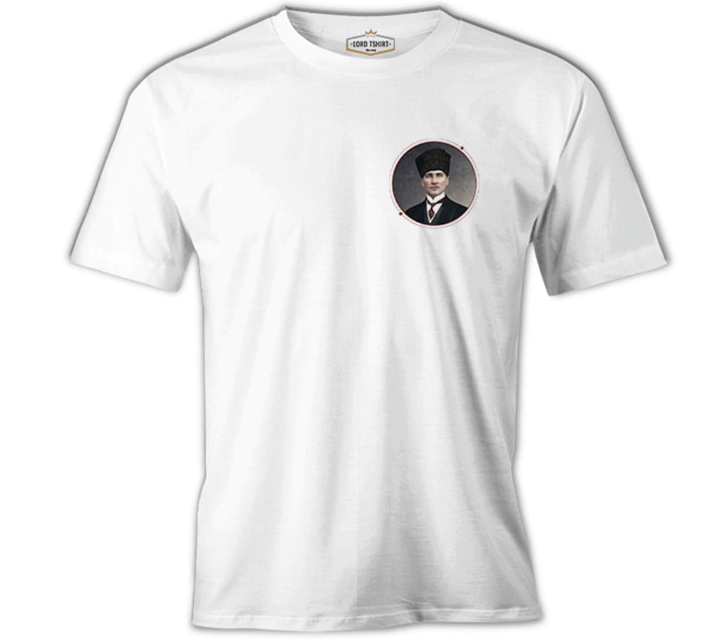 Atatürk - Portre Logo Beyaz Erkek Tshirt