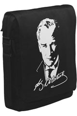 Atatürk - Portre Unisex Siyah Postacı Çanta