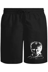 Atatürk - Portre Unisex Siyah Şort
