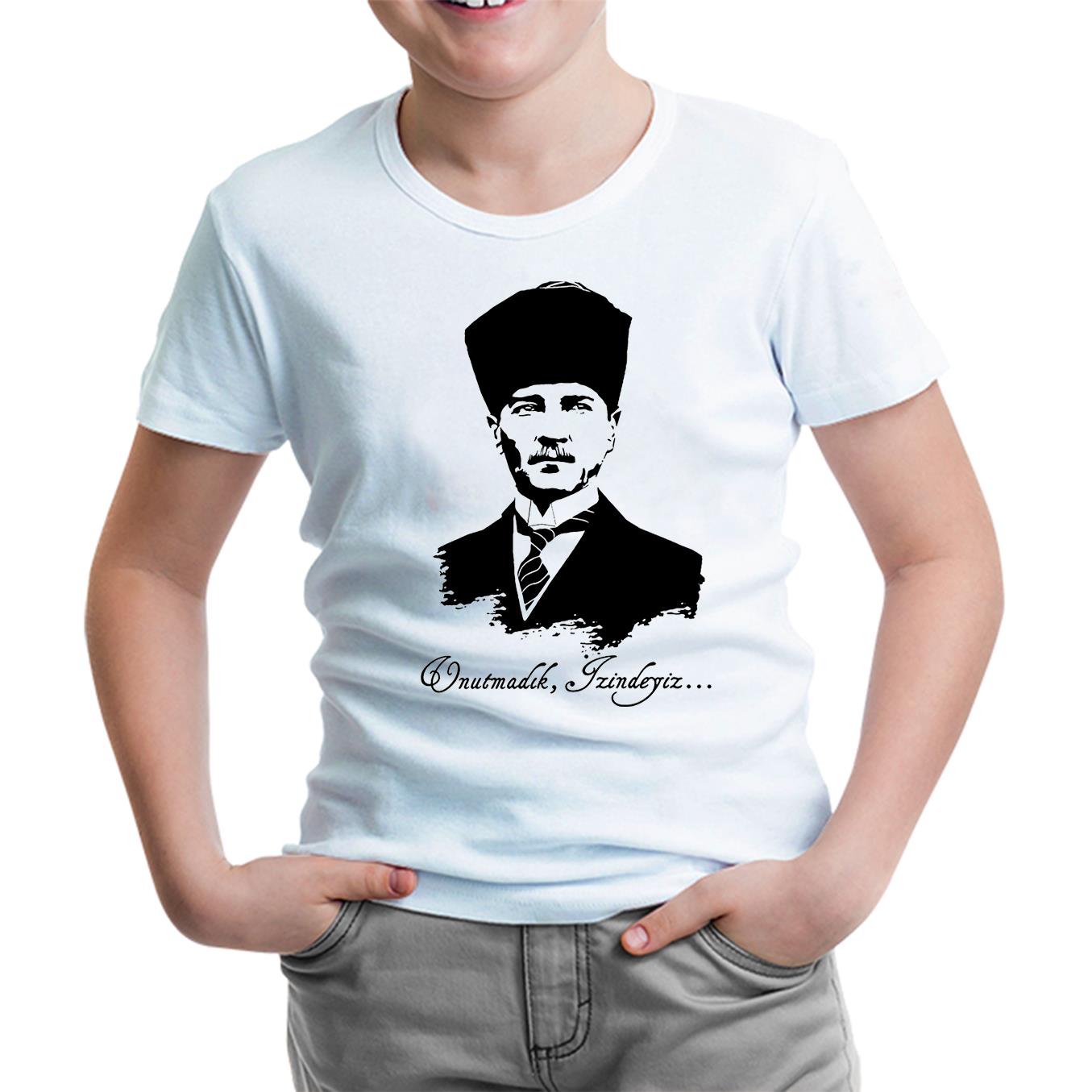 Atatürk - Unutmadık! Beyaz Çocuk Tshirt