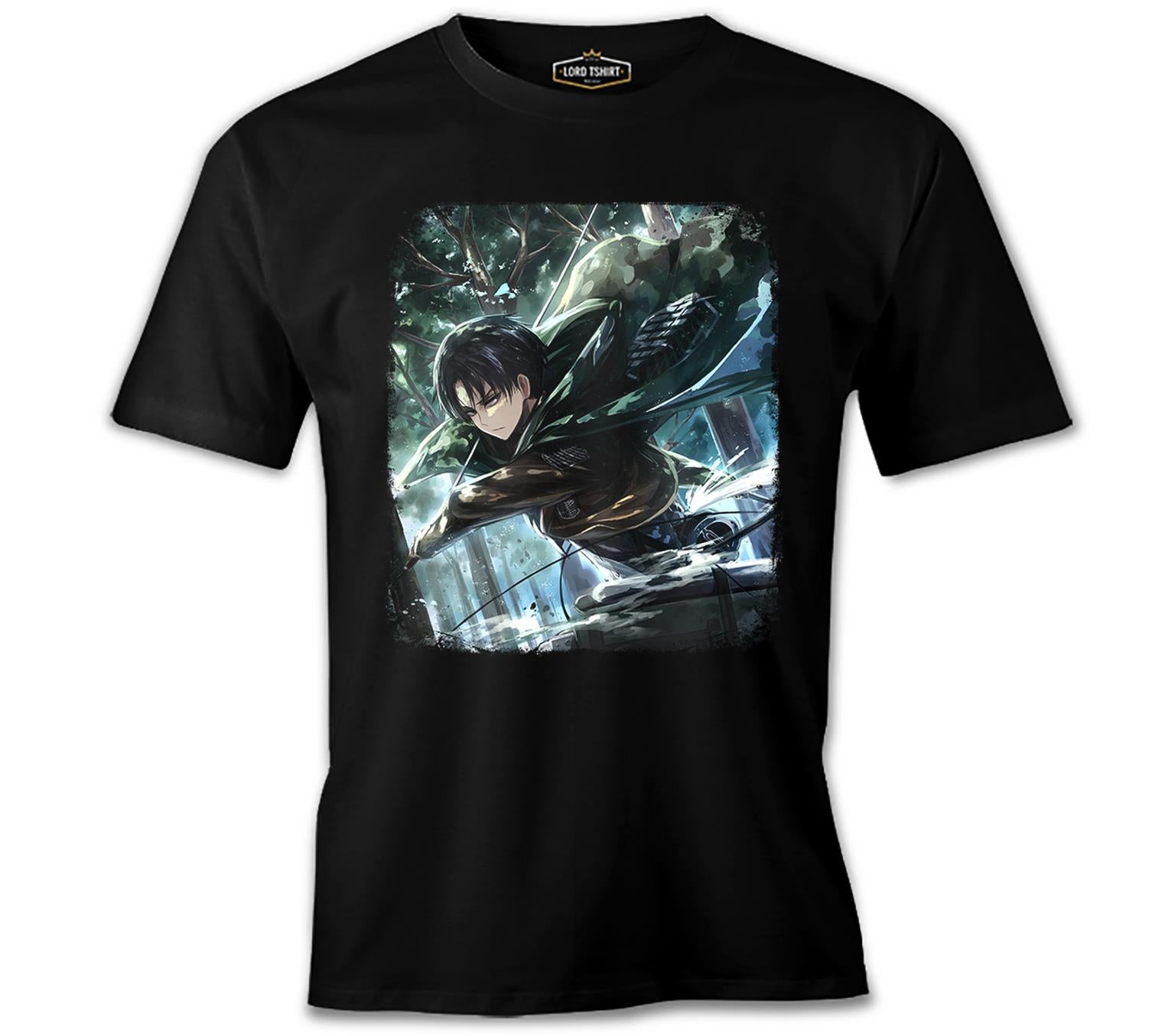 Attack on Titan - Levi Ackerman Wind Black Men's Tshirt