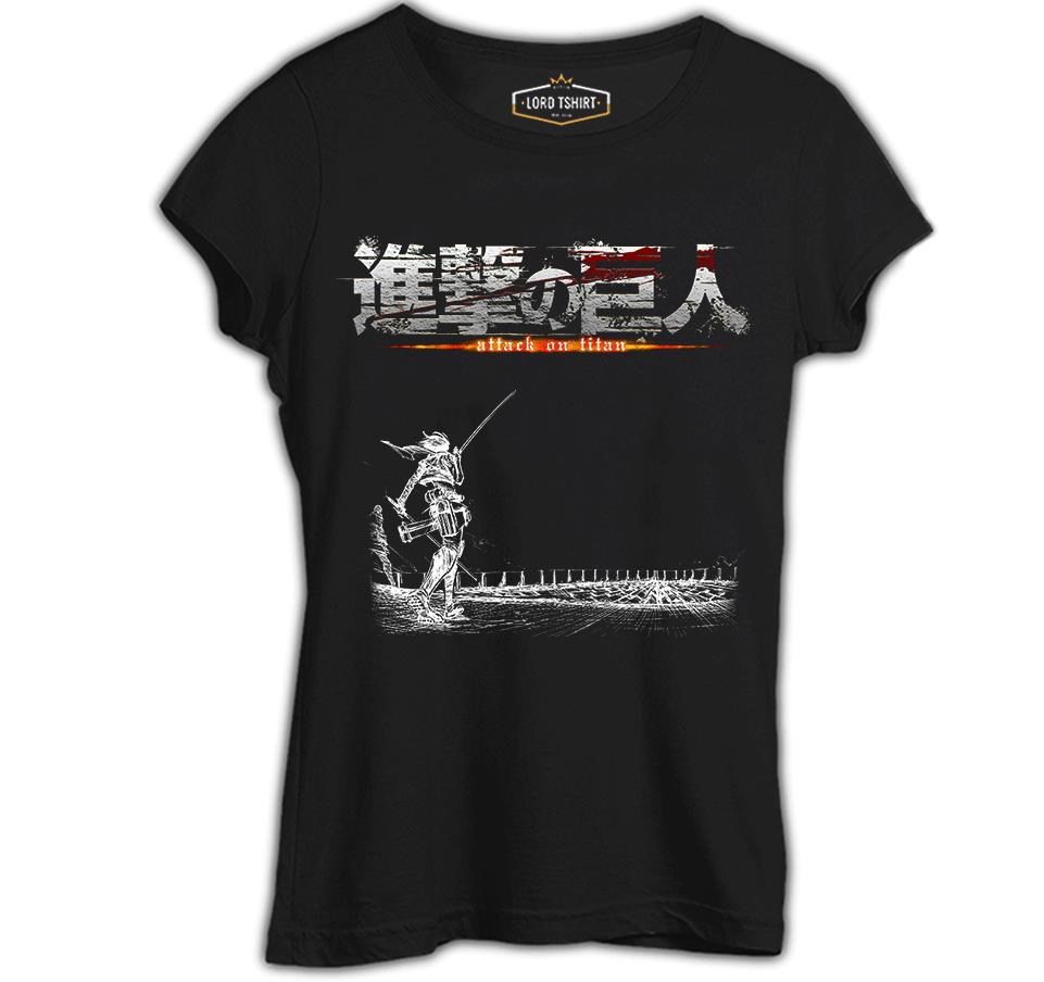 Attack on Titan  Siyah Kadın Tshirt