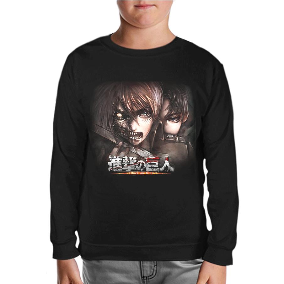 Attack on Titan Siyah Çocuk Sweatshirt