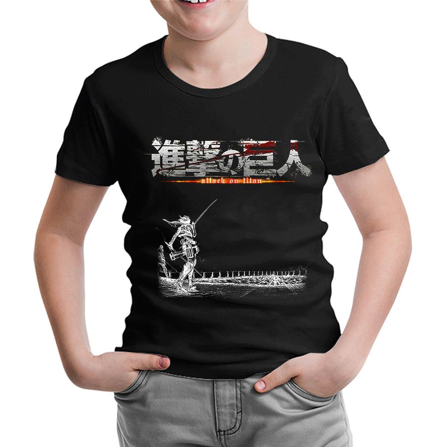 Attack on Titan  Siyah Çocuk Tshirt