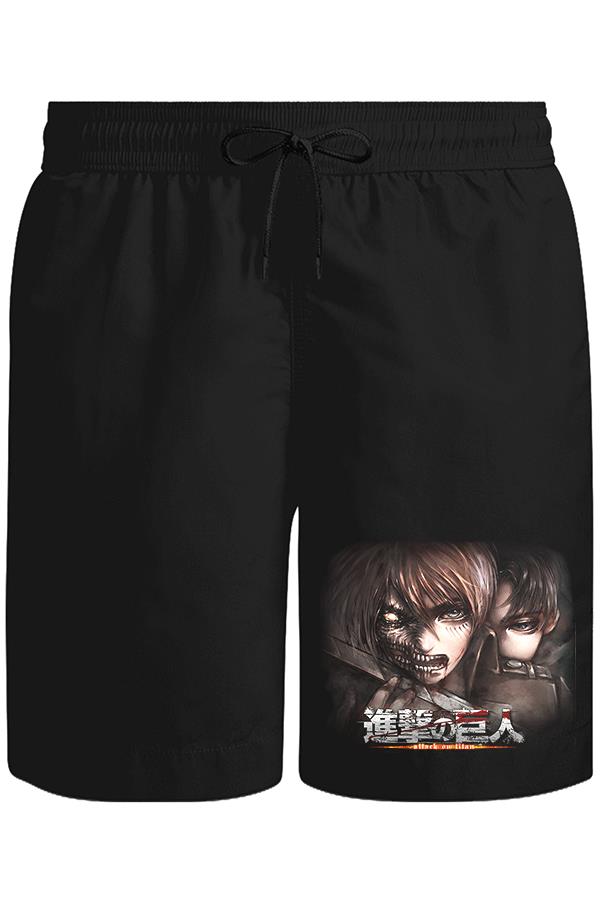 Attack on Titan Unisex Siyah Şort