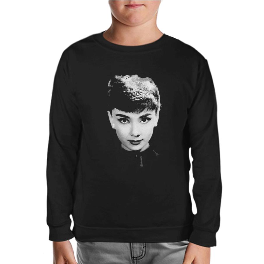 Audrey Hepburn Black Kids Sweatshirt