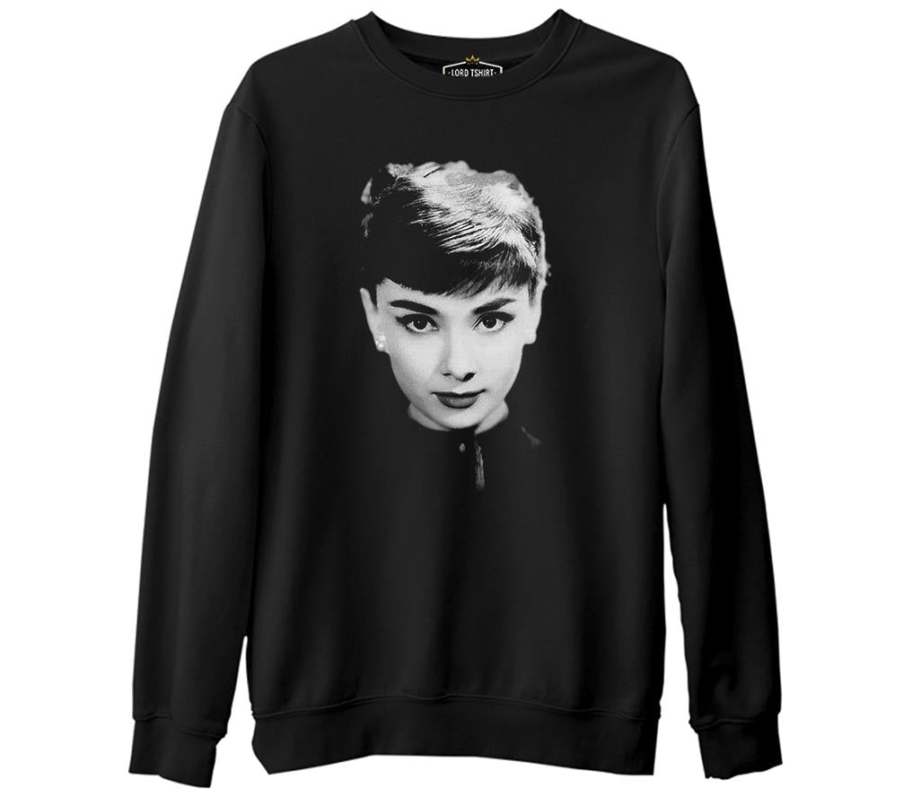 Audrey Hepburn Black Men's Thick Sweatshirt
