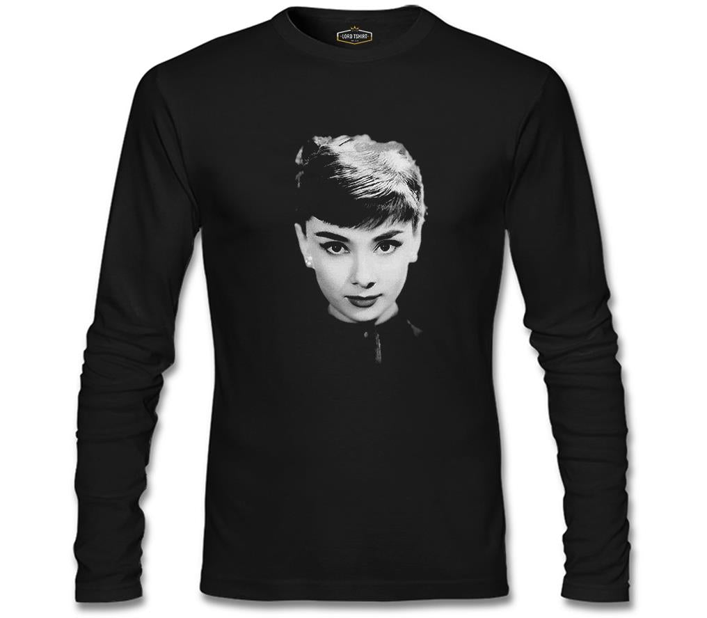 Audrey Hepburn Siyah Erkek Sweatshirt