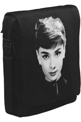 Audrey Hepburn Unisex Siyah Postacı Çanta