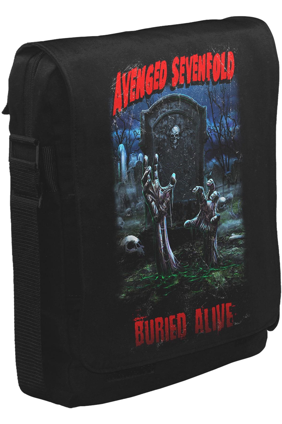 Avenged Sevenfold - Buried Alive Unisex Siyah Postacı Çanta