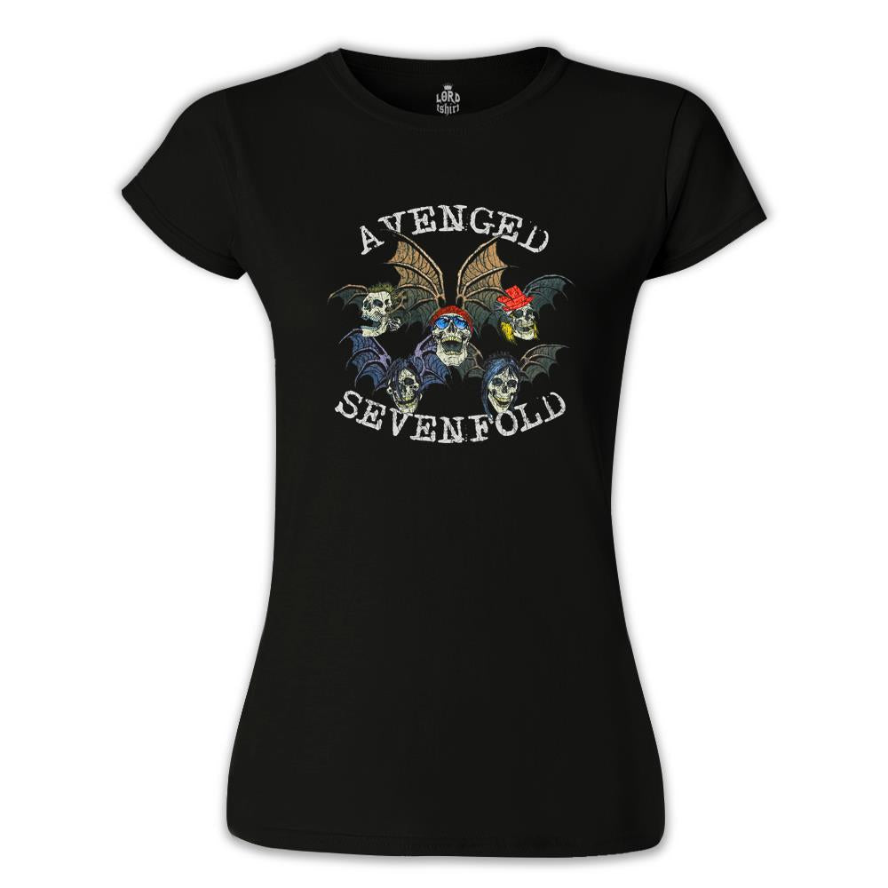 Avenged Sevenfold - Faces Siyah Kadın Tshirt