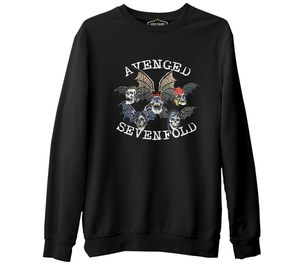 Avenged Sevenfold - Faces  Siyah Erkek Kalın Sweatshirt