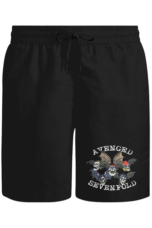 Avenged Sevenfold - Faces Unisex Siyah Şort